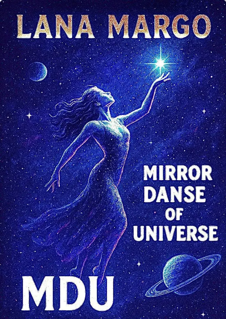 Обложка LANA MARGO Mirror Danse of Universe с фигурой, тянущейся к звезде, в разделе о трансформационной сказке