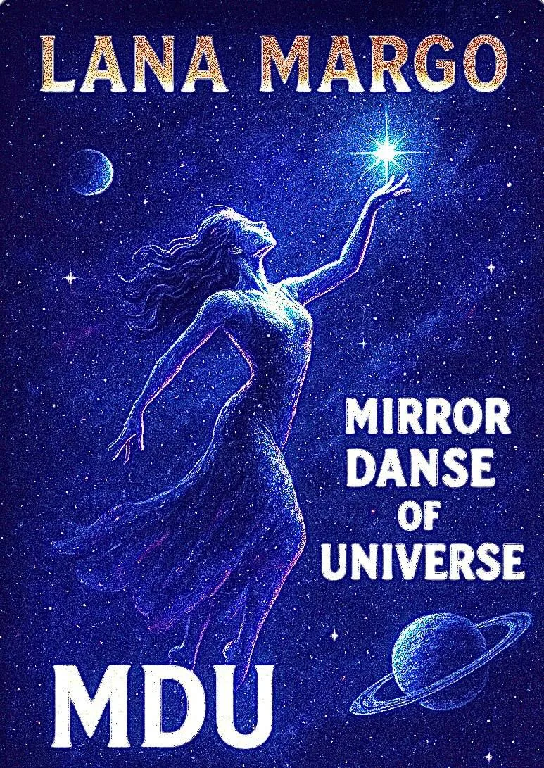 Обложка книги Mirror Danse of Universe с женской фигурой, тянущейся к звезде